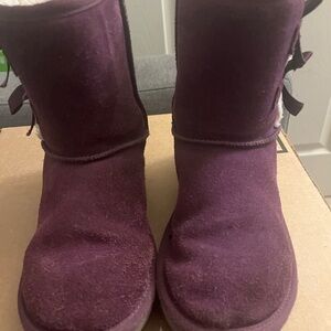 Koolaburra Purple Suede Boots with Bows